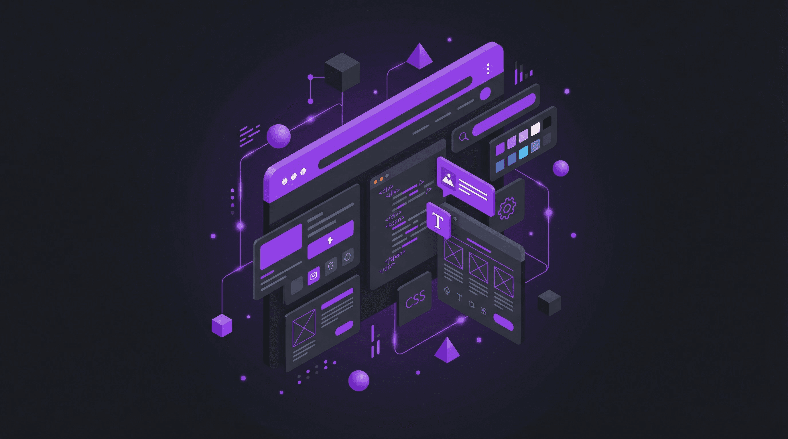 Custom web design and development illustration