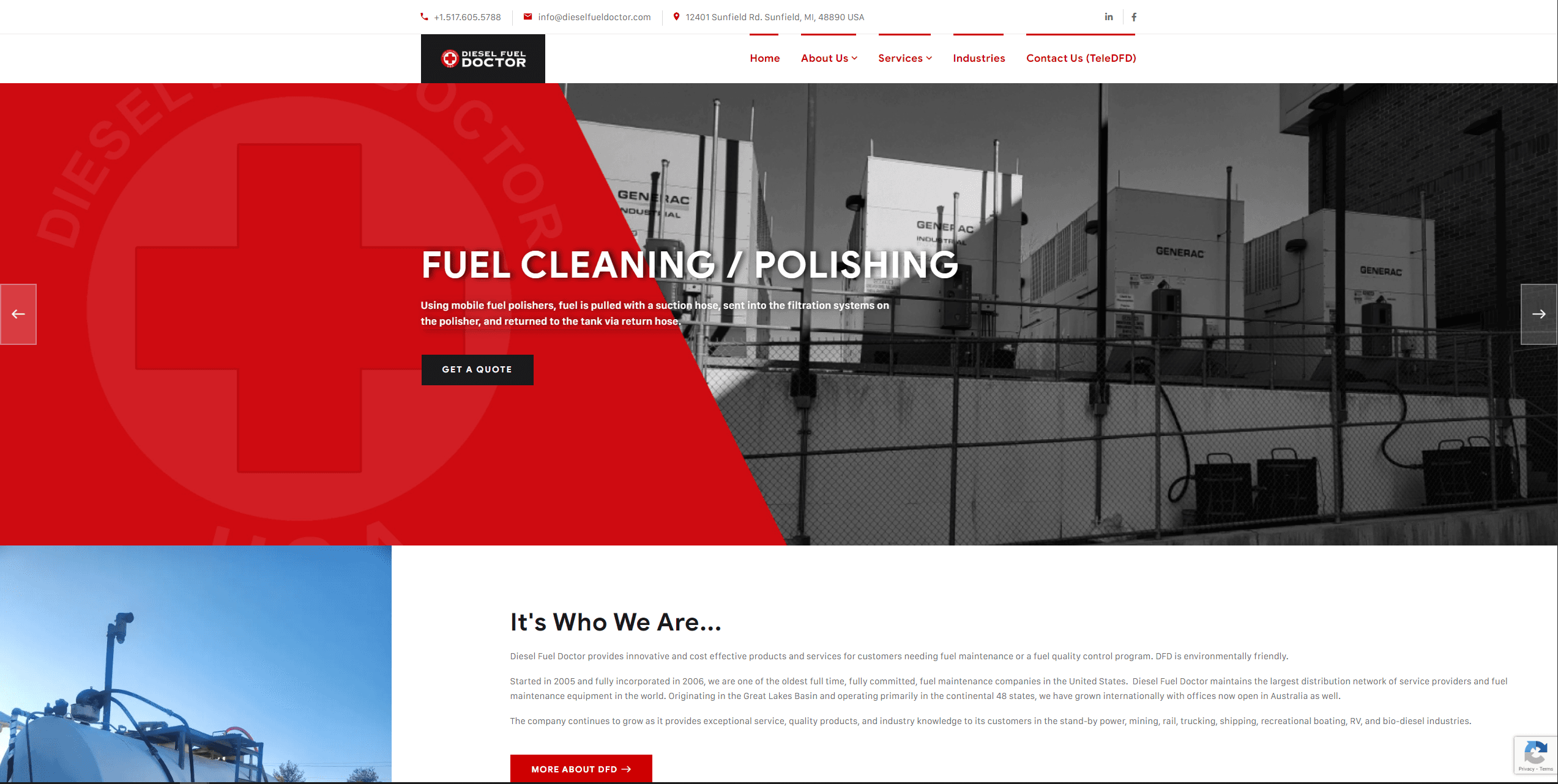 Diesel Fuel Doctor — website screenshot